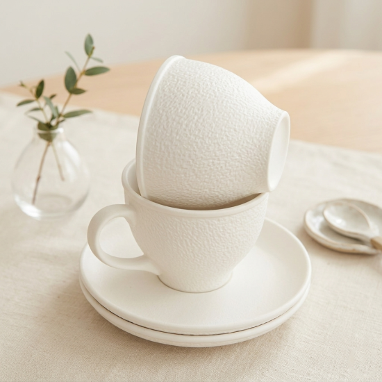 Tea Cup and Saucer Set - 12 Pcs